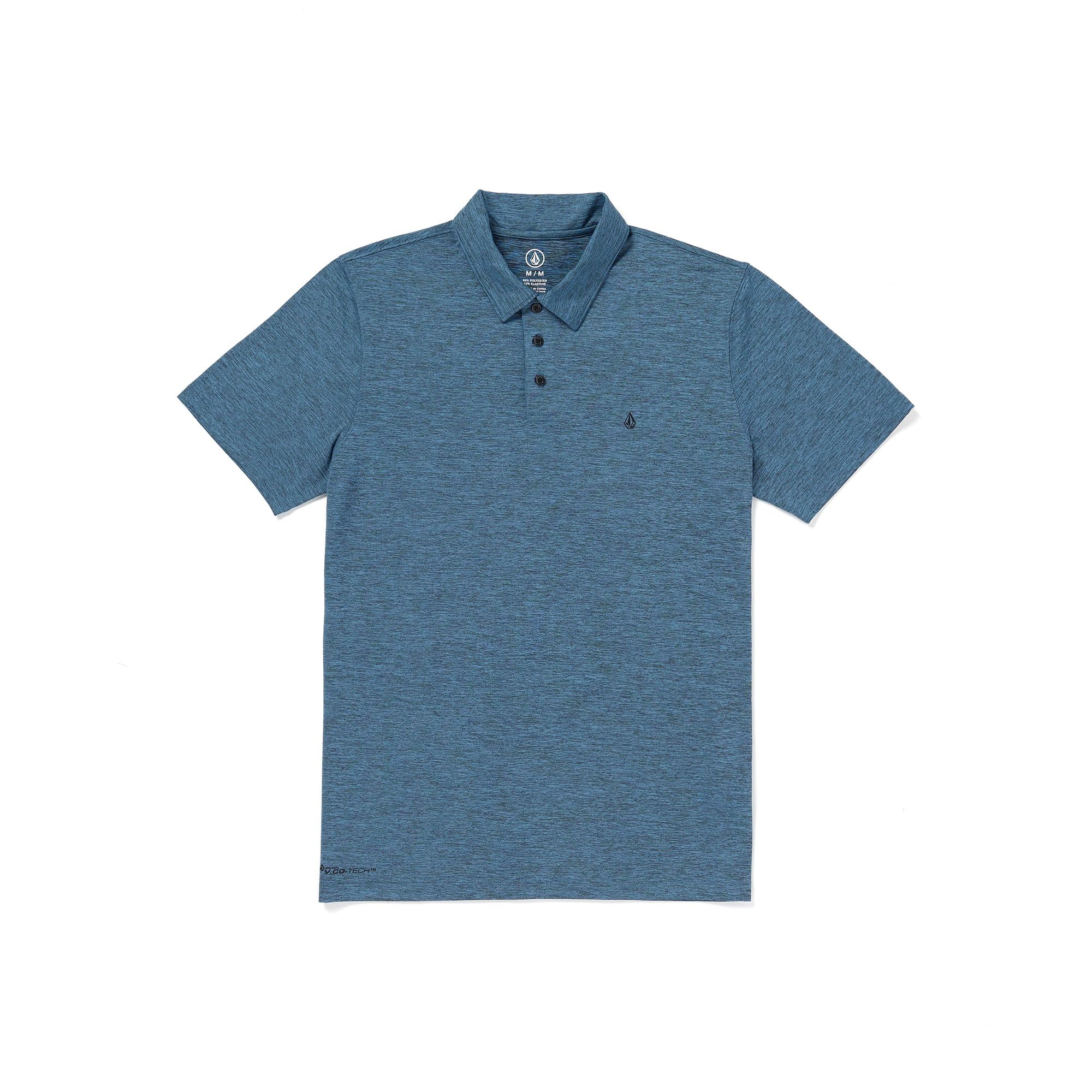 Volcom Men’s Hazard Performance Short Sleeve Lightweight Golf Polo, Blue Bird