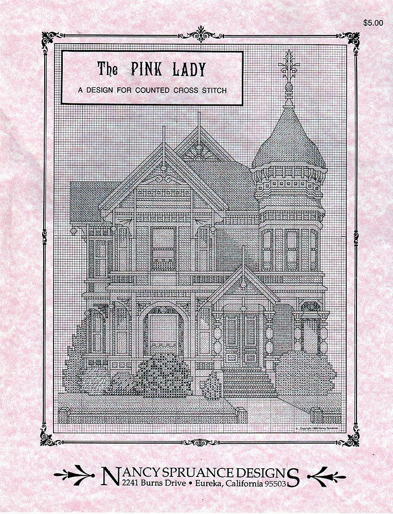 The "Pink Lady" J. Milton Carson House Eureka, California Cross-Stitch Pattern