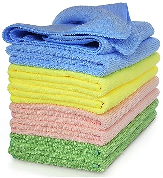 Aloud Creations Multicoolor Microfiber Cleaning Cloth for Car Cleaning, Kitchen, Bike, Laptop, LED TV, Mirrors and Furniture, Pack of 6, 40 x 40cm (16 x 16 Inch)