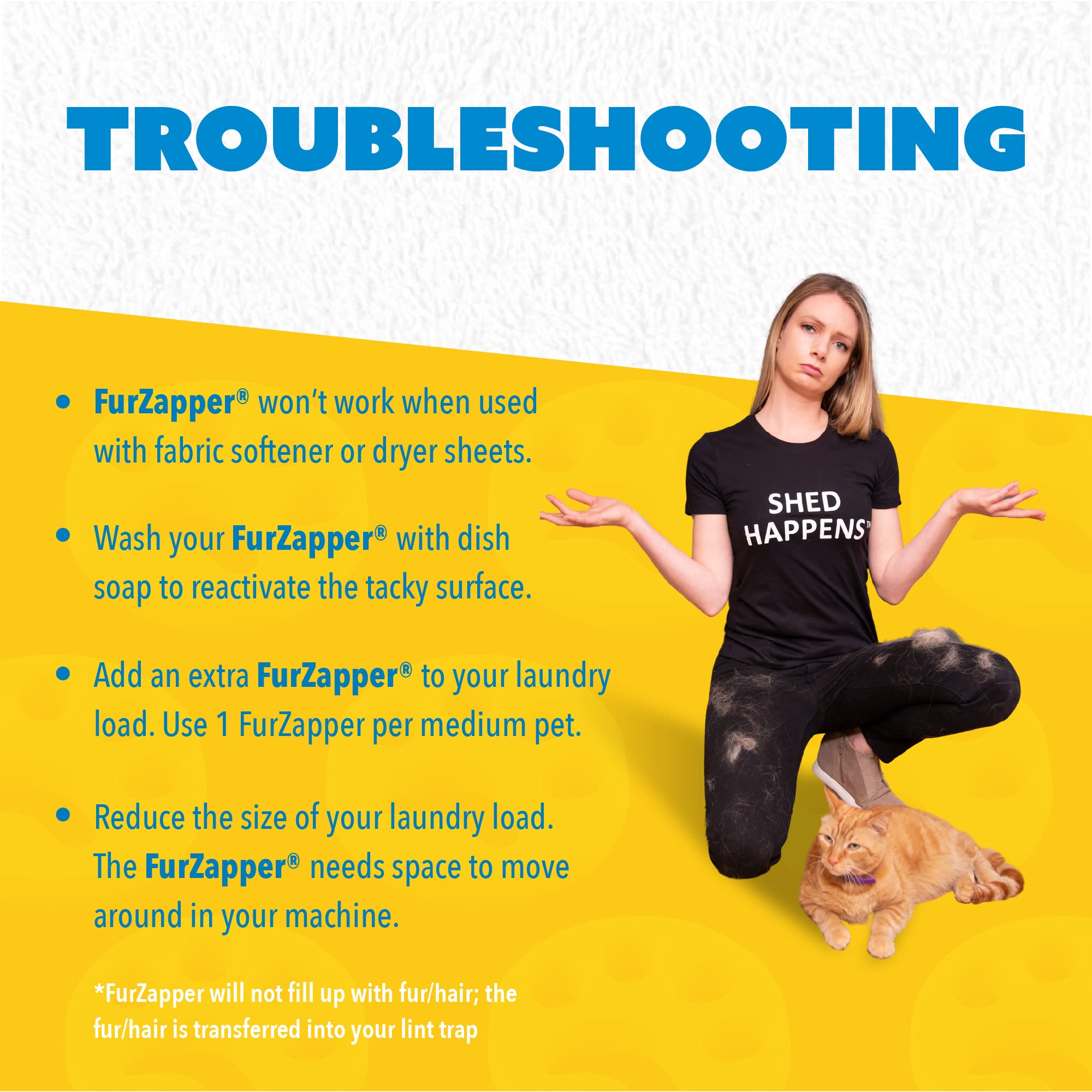 FurZapper Pet Hair Remover for Laundry, 2 Pack Reusable Dog & Cat