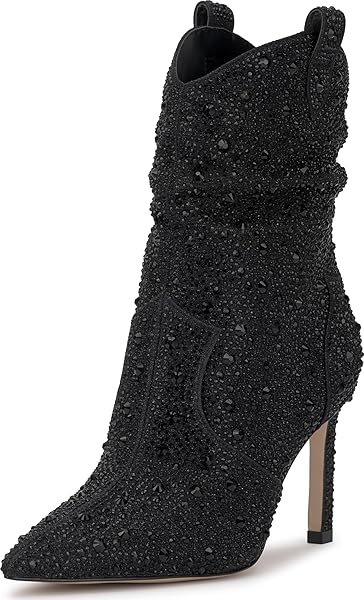 JESSICA SIMPSON EVGENA EMBELLISHED WESTERN BOOT, BLACK, 7.5