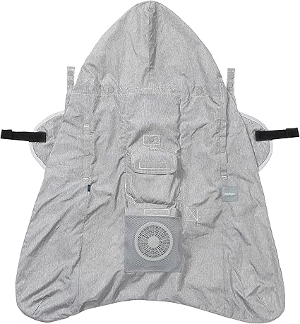 Amazon Babyhopper 空調抱っこひもカバー ファン内蔵 暑さ対策 夏のお出かけ 涼しさ持続 グレー 5か月 Ckbh 抱っこひもカバー ケープ ベビー マタニティ 通販