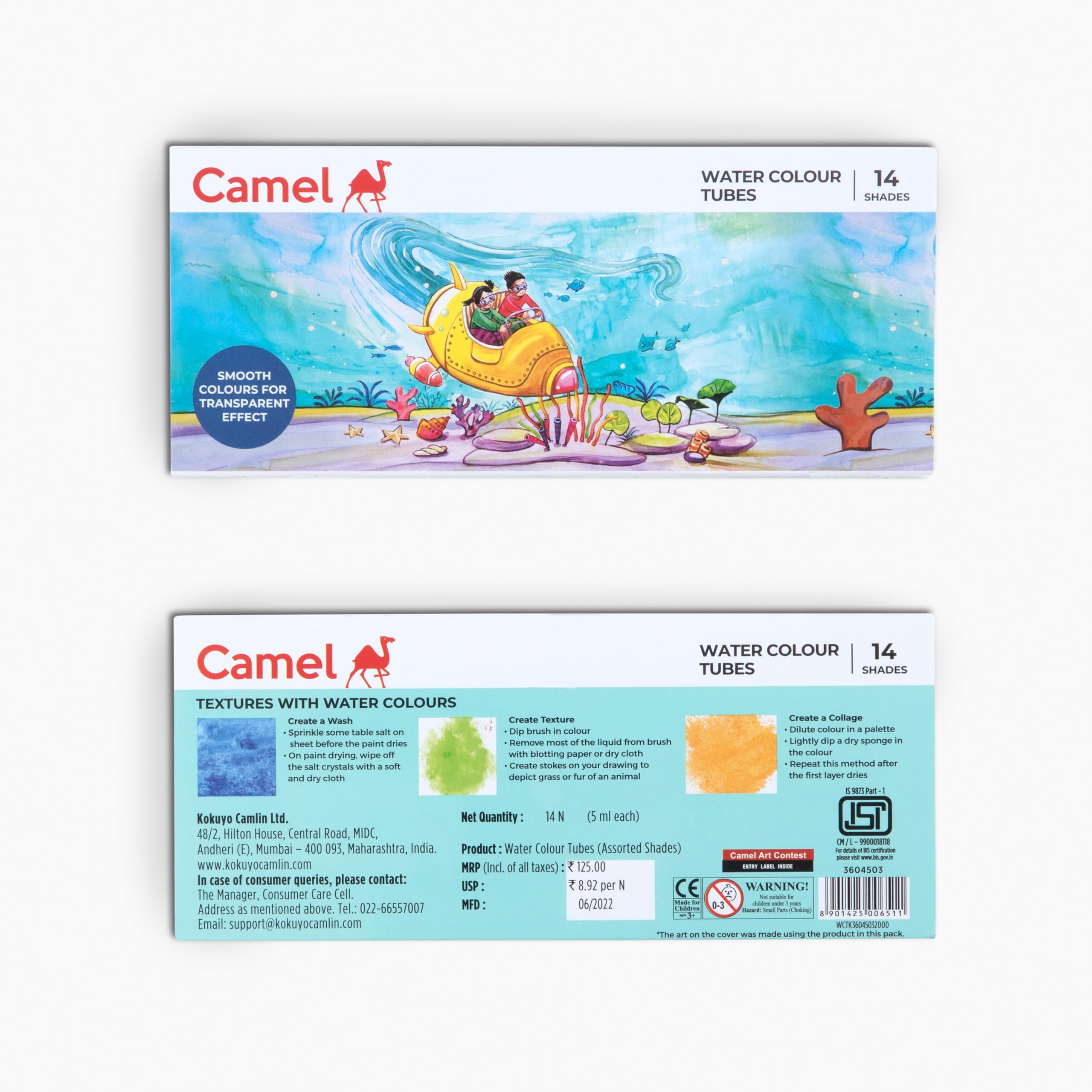 Camlin Kokuyo Student Water Color Tube - 5Ml, 14 Shades