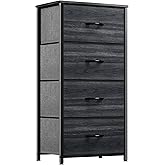 YITAHOME Dresser with 4 Drawers - Fabric Storage Tower, Organizer Unit for Bedroom, Hallway, Closets - Sturdy Steel Frame, Wooden Top & Easy Pull Fabric Bins