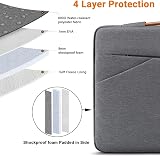 TECOOL 15.6 inch Laptop Sleeve Case with Pockets Dark Grey view 5