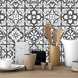 WALPLUS Grey Tile Stickers 24 pcs 15x15 cm Self Adhesive Kitchen Tiles view 9