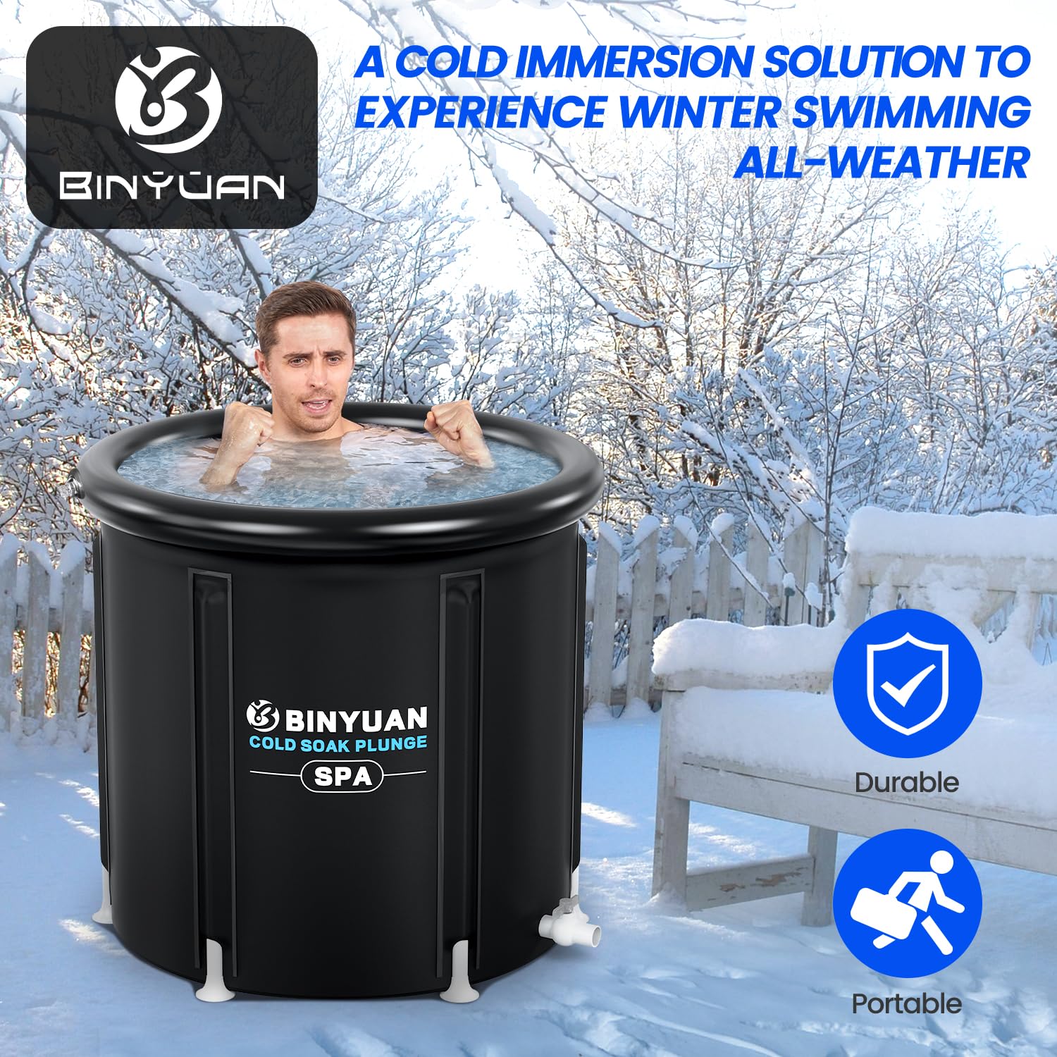 130 Gallon XXL Ice Bath Tub - Portable Cold Plunge For Athlete Recovery & Muscle Relaxation