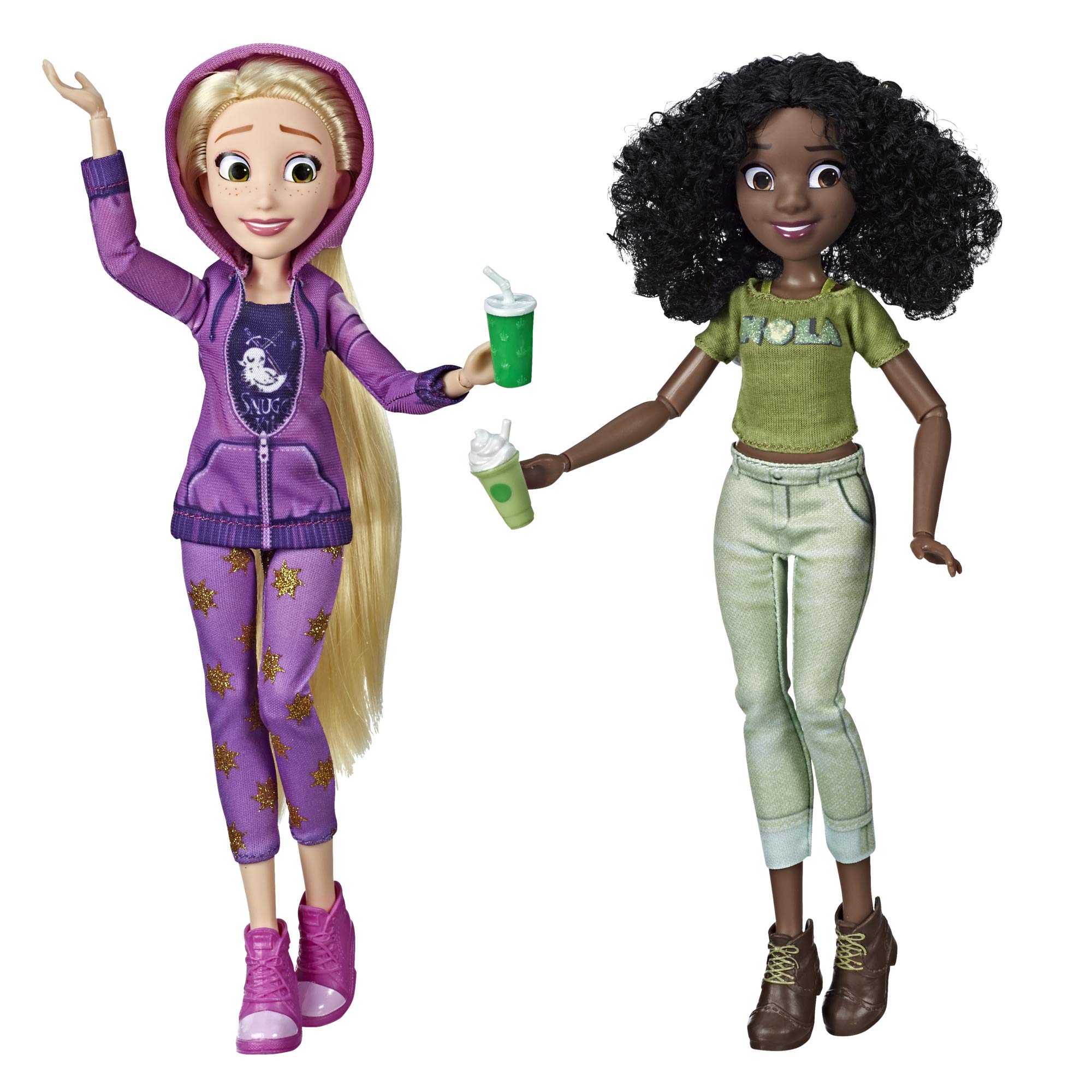 Disney Princess Ralph Breaks the Internet Movie Dolls, Rapunzel and Tiana Dolls with Comfy Clothes and Accessories, E7418ES0
