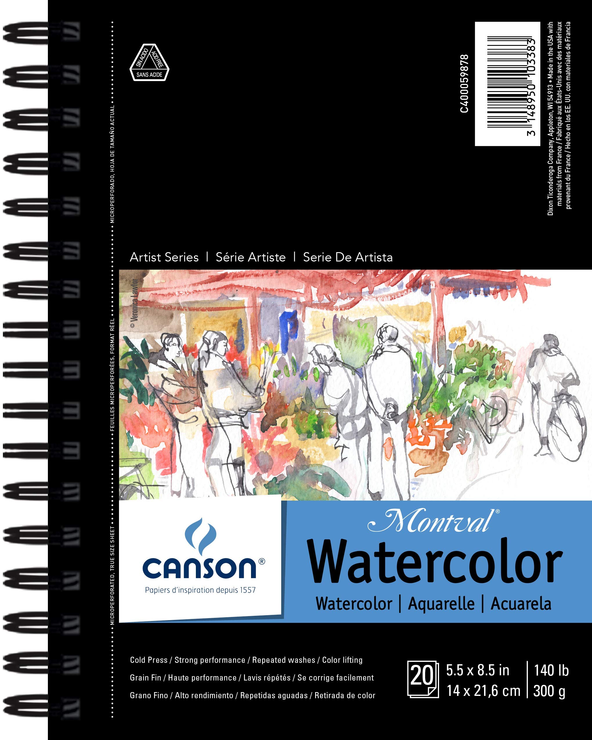 Canson Watercolor Pad 5.5-inch x 8.5-inch 20 Sheets