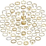 YEEZII 68 Pcs Gold Knuckle Rings Set for