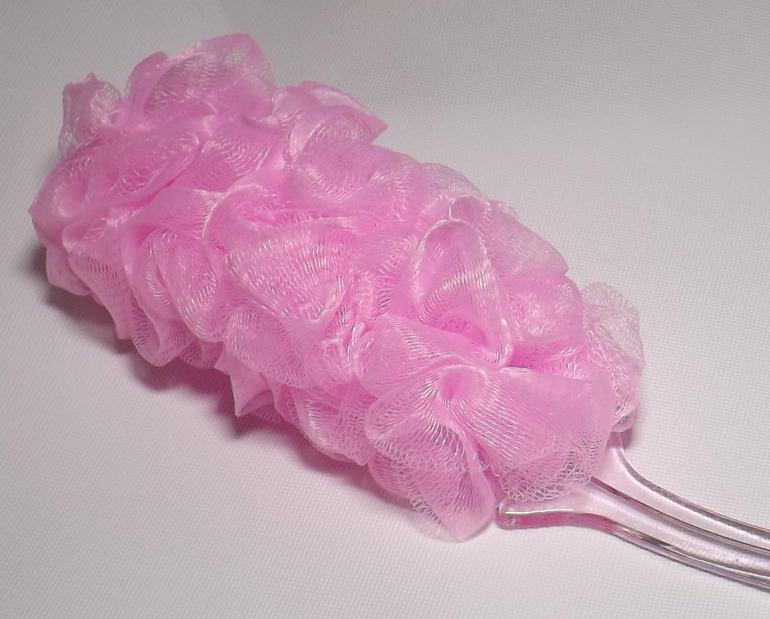 Mesh Puff Bath Sponge Body Soft Brush Crystal Handle for Seniors Elder Elderly Disabled Patients Pregnant Maternity Ladies Grandma (Pink) : Beauty