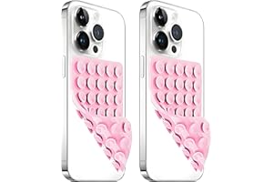 AZXYI Anteel 2 Pack Silicone Suction Cup Phone Case Mount Double Sided, Non Slip Phone Accessories for Cellphone, Hands-Free Strong Grip Silicon Phone Holder for Selfies and Videos (Light Pink)