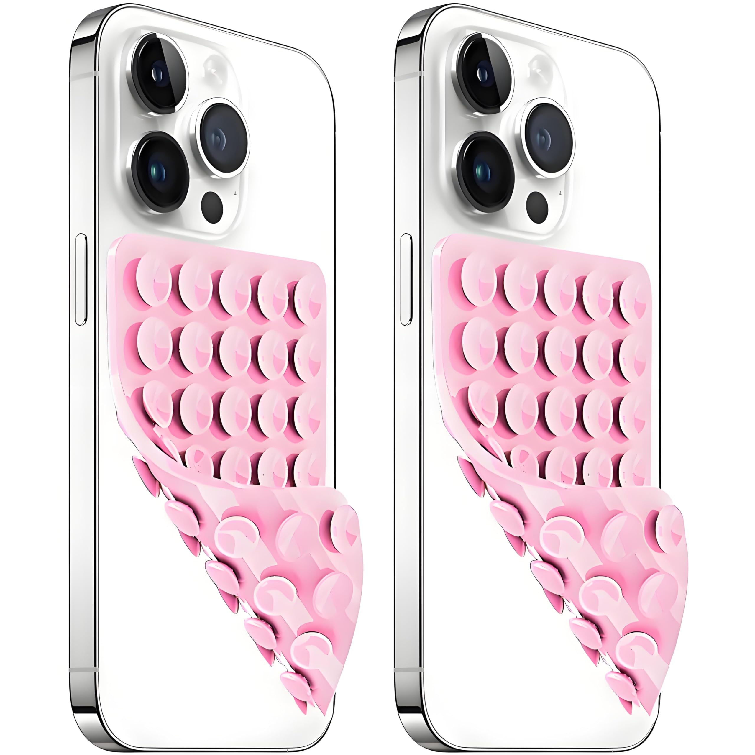 Photo 1 of Anteel 2 Pack Silicone Suction Cup Phone Case Mount Double Sided, Non Slip Phone Accessories for Cellphone, Hands-Free Strong Grip Silicon Phone Holder for Selfies and Videos (Light Pink)