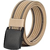 LionVII Nylon Belts Men, Breathable Web Belt with YKK Plastic Buckle Durable for Working, Trim to Fit 28-49" Waist