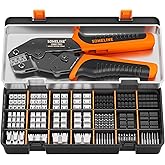 SOMELINE® Crimp Tool Connector Kit, JST-XH 2.5mm/Dupont 2.54mm Connector Set, 21 Types of Connectors, 30-20 AWG Ratcheting Cr