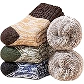 YZKKE 3Pack Mens Super Thick Wool Warm Socks - Soft Comfort Casual Crew Winter Socks