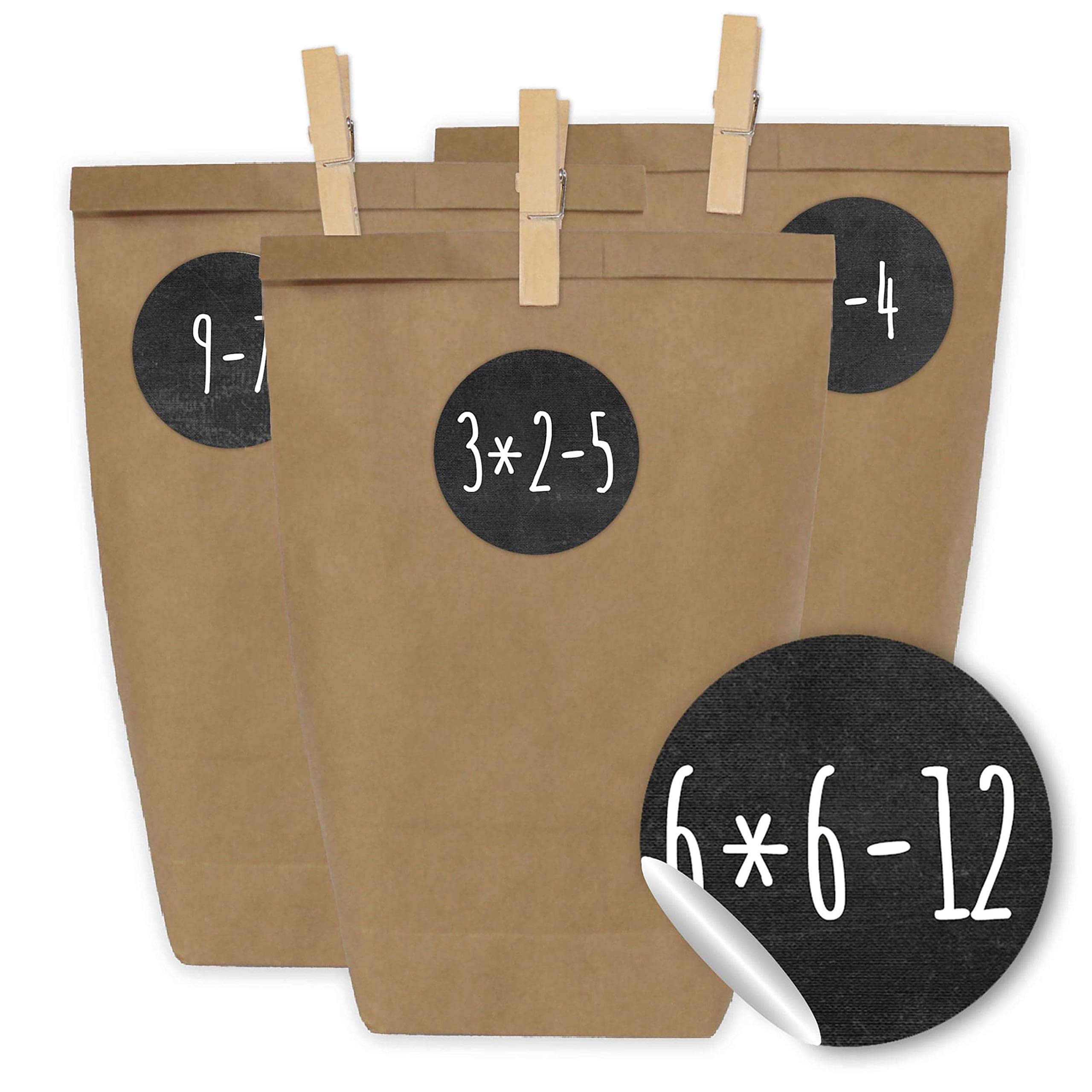 Papierdrachen Advent calendar 24 paper bags with stickers and 24 wooden clips - math questions design - 68