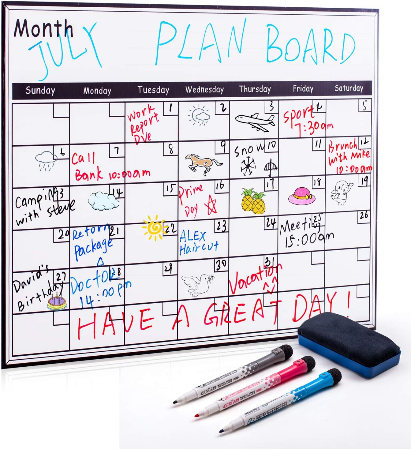 Dry Erase CalendarMonthly Refrigerator Calendar Whiteboard