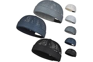 Men’s Breathable Brimless Docker Hat - Lightweight Mesh Skull Cap for Summer Outdoor Wear, Brimless Hats for Men