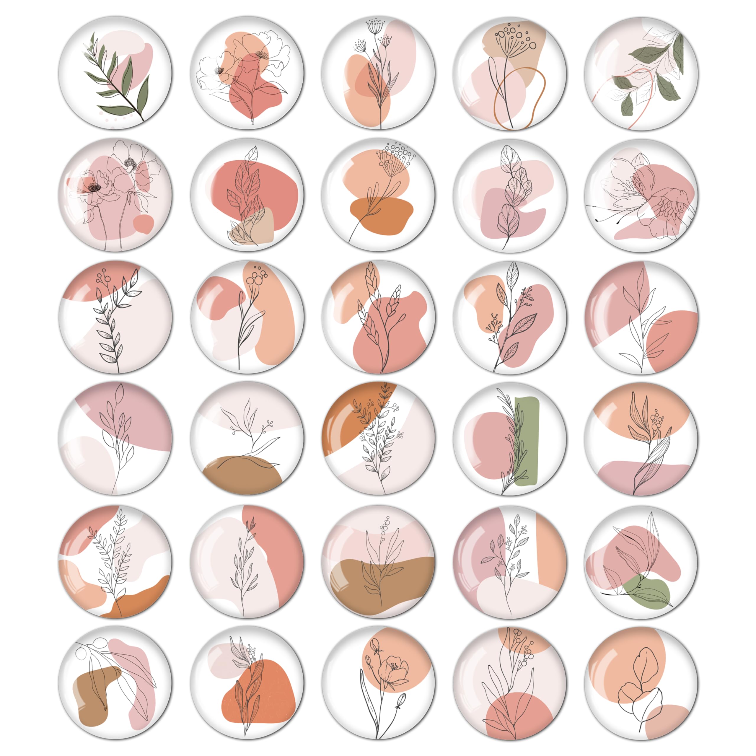 Cucoller Set of 30 Fridge Magnets, Magnets for Magnetic Board, Whiteboard Magnets, Decorative Magnets for Fridge, Whiteboard, Notice Board, Kitchen, Blackboards, Office - Children and Adults Gift,