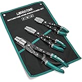 LIBRATON 3PCS Ratchet Hose Pliers Set, Automotive Pinch Pliers, Clamp Tool for Fuel, Flexible, Radiator Hoses - 8" 10" 12" Wi