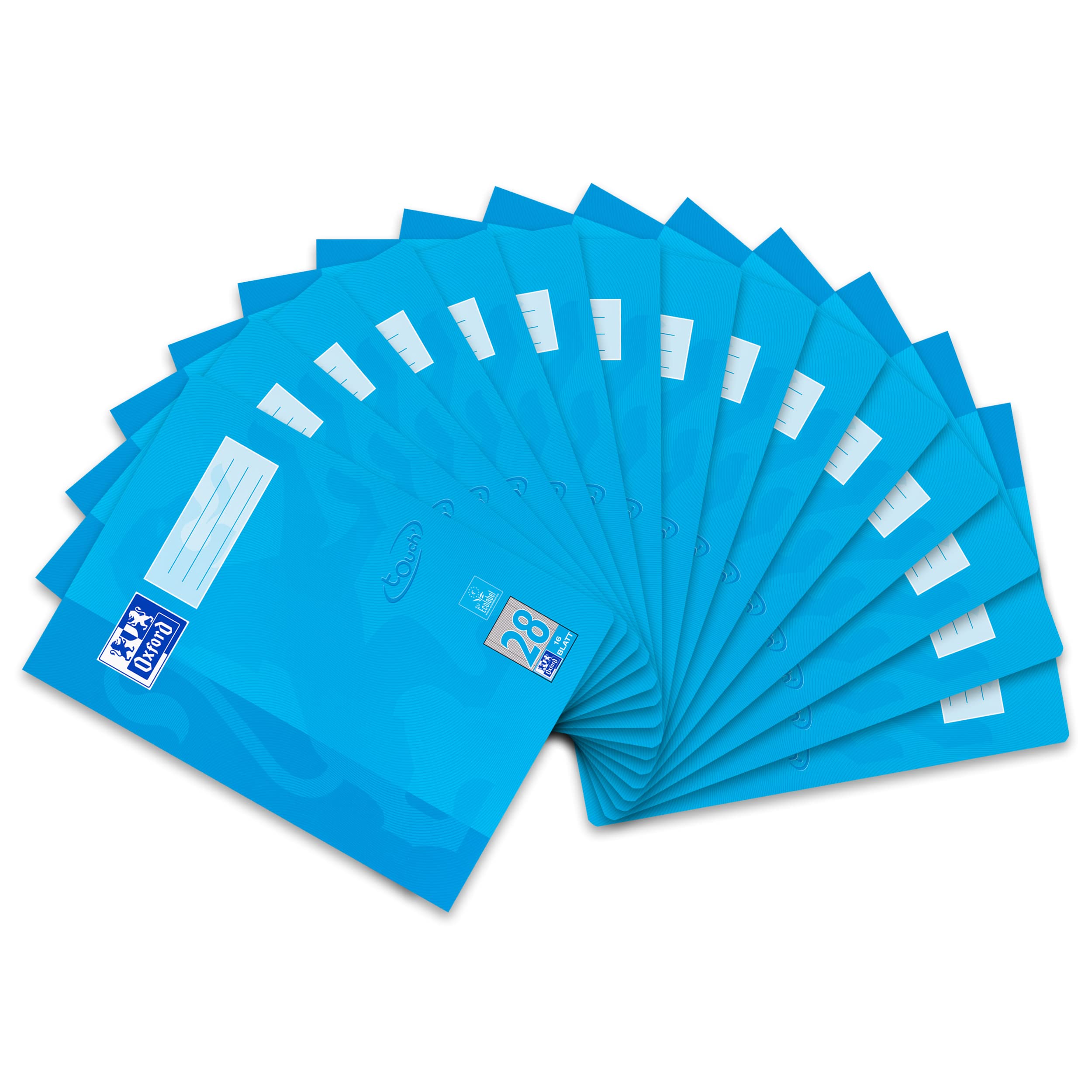 Oxford Touch Exercise Book DIN A4 Squared 16 Sheets, Blue, Pack of 15