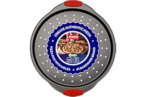 BAKKENMASTER Pizza Tray Carbon Steel Pizza Pan with Holes and Non-Stick Coating – PFOA PFOS and PTFE Free by Bakken