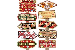 20 Pieces Casino Party Decorations Vegas Themed Party Directional Signs Casino Signs Welcome to Las Vegas Party Decorations C