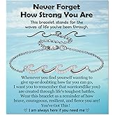 EPIRORA Inspirational Gifts for Women- Silver Wave of Life Encouragement Bracelet Jewelry Presents, Cancer Care Get Well Soon Gifts for Friends Mom Daughter Sister