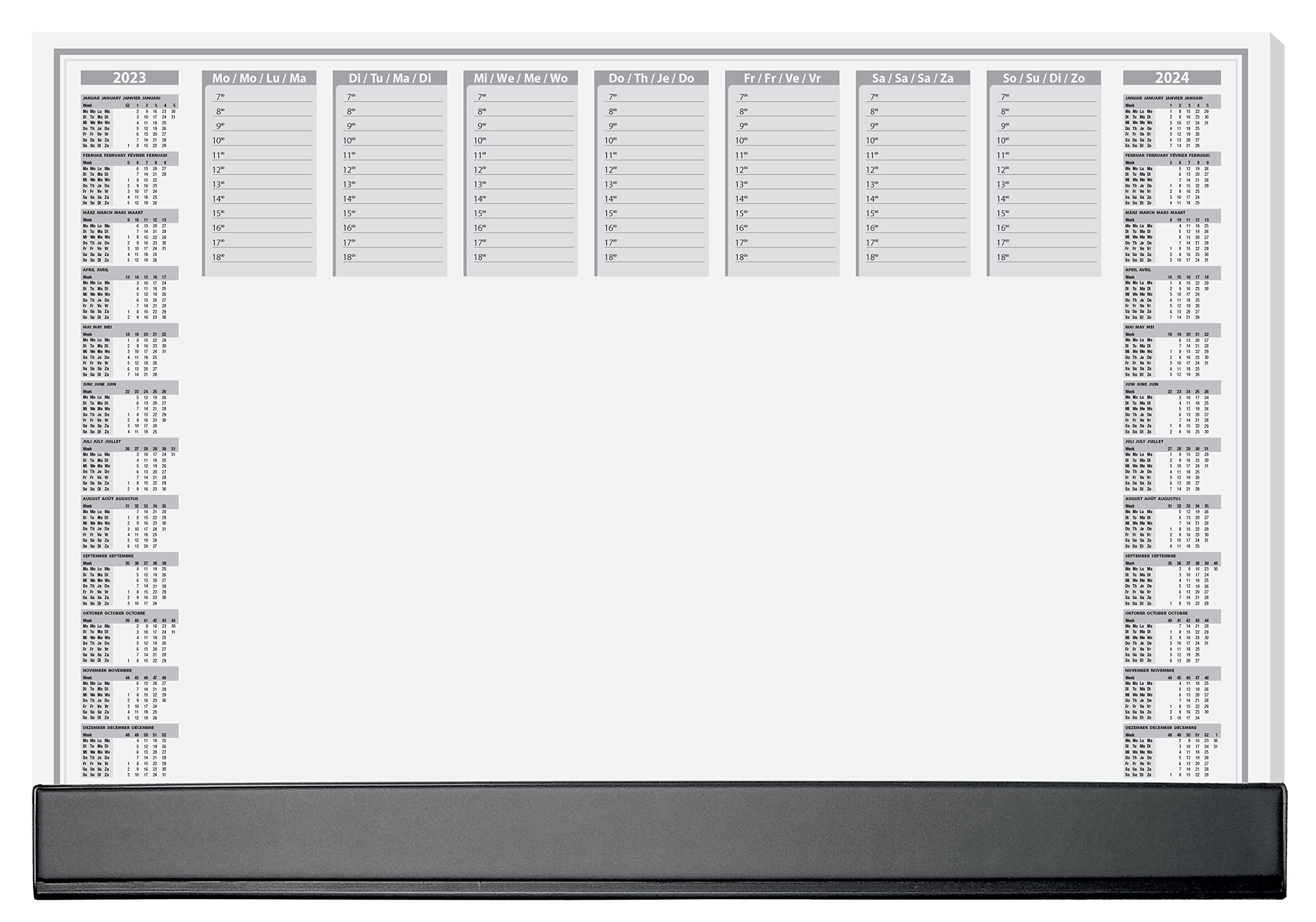 SIGEL HO365 Paper Desk Pad, with 2-year calendar (2023/24), daily, weekly planner with protective strip, A2 (59.5 x 41 cm) 80gsm, 40 sheets
