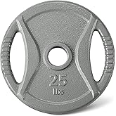 Amazon Basics 2-Inch Olympic Grip Weight Plates, Cast Iron, for Powerlifting, CrossFit &amp; Strength Training