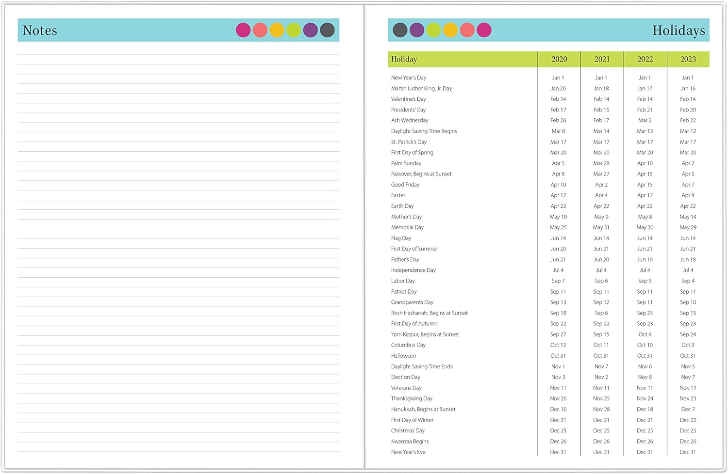 Blue Sky 2020-2021 Academic Year Teachers Monthly Lesson Planner, Stapled, Flexible Cover 8.5" x 11", Dots (100336-A21) : Office Products