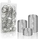 Oiiurly 100pcs 25mm Stainless Steel Keyring Rings with Storage Box view 1