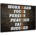 Motivational Posters Hustle Definition Inspirational Wall Decor Motivational Quote Inspirational Canvas Wall Art Painting Prints for Office Bedroom Living Room Ready to Hang [18''Wx 24''H]