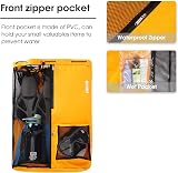 WANDF Swim Bag Mesh Drawstring Backpack XL Orange Wet Pocket view 4