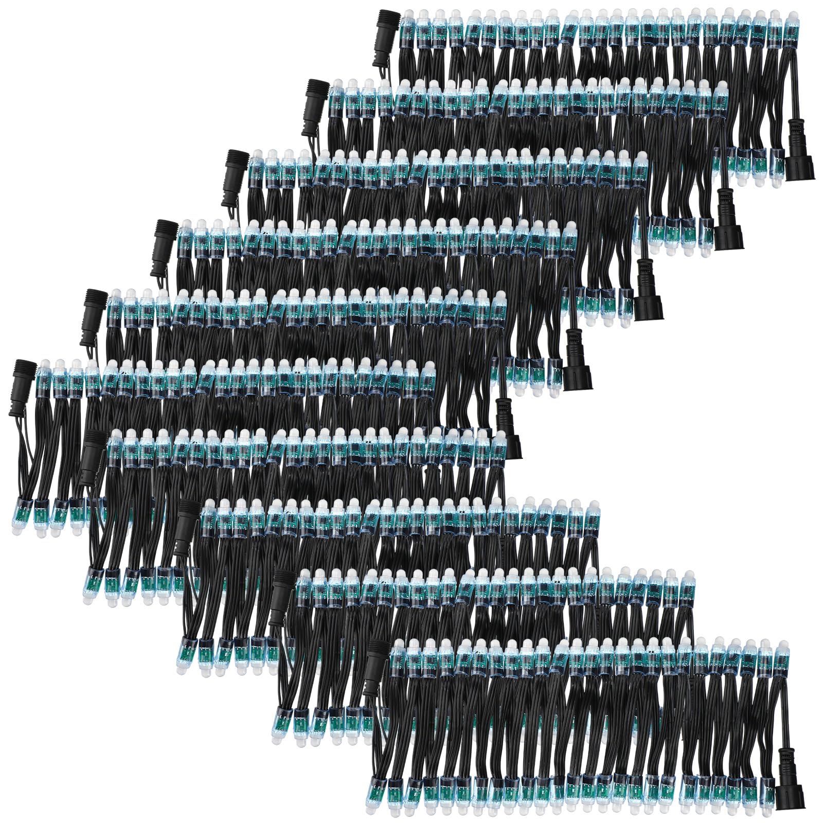 Photo 1 of Baquler 1000 Pcs WS2811 RGB LED Pixels Light 12 mm Diffused Digital String Lights Waterproof Individually Addressable Round Module for Advertising Christmas Decoration Full Color DC (12 Volt)