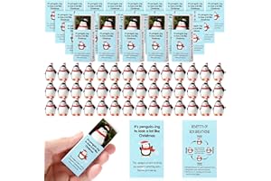 Cinnvoice 50 Sets Penguin Christmas Gifts Bulk Christmas Mini Box Breathing Gifts Inspirational Tiny Pocket Animal Gift for Xmas Teacher Employee Coworker Supplies