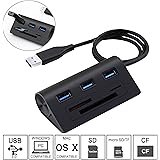 Cateck Bus-versorgter USB 3.0 3-Port-Hub mit Multi-in-1 3-Steckplatz-Kartenleser-Kombination f&uuml;r iMac, MacBook Air, MacBook Pro, MacBook, Mac Mini, PC und Laptop, schwarz