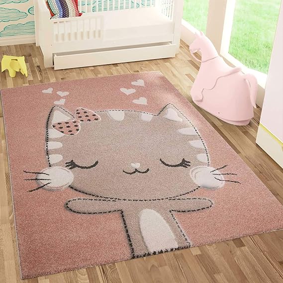| Kinderteppich Happy Kitty | Tiere Katze | Kinderteppiche für Mädchen