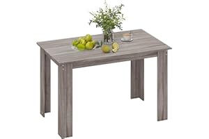 HOMCOM 47" Dining Table for 4-6 People, Modern Rectangular Kitchen Table with Wood Effect for Dining Room, Living Room, Light