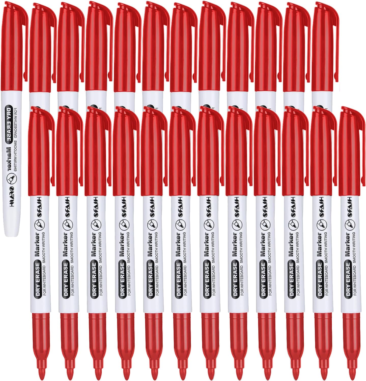 Photo 1 of SFAIH Fine Tip Dry Erase Markers - 24 Pack Red Whiteboard Erasable Markers Bulk for Kids Adults, Ideal for Classroom School Office Home Use on White Board, Non-Toxic Easy Clean