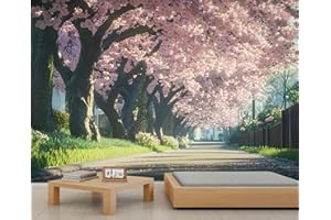 Cherry Blossom Mural Wallpaper, Sakura Tree Wallpaper for Walls, Japanese Cherry Large Wall Mural, 3D Mural for Bedroom Livin