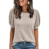 AUTOMET Womens Tops Summer Sweater Long Tunic Dressy Casual Blouses Business Cute Trendy Short Sleeve Shirt 2026