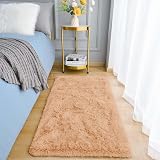Aspire Homeware Fluffy Beige Rug 60x110 cm Non-Slip Shaggy Runner view 3