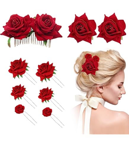 Pince à Cheveux En Forme De Fleur De Rose - Accessoires De Cheveux - Broche De Mariage - Pince à Cheveux Pour Femme Et Fille - Pince à Cheveux Pour Femme