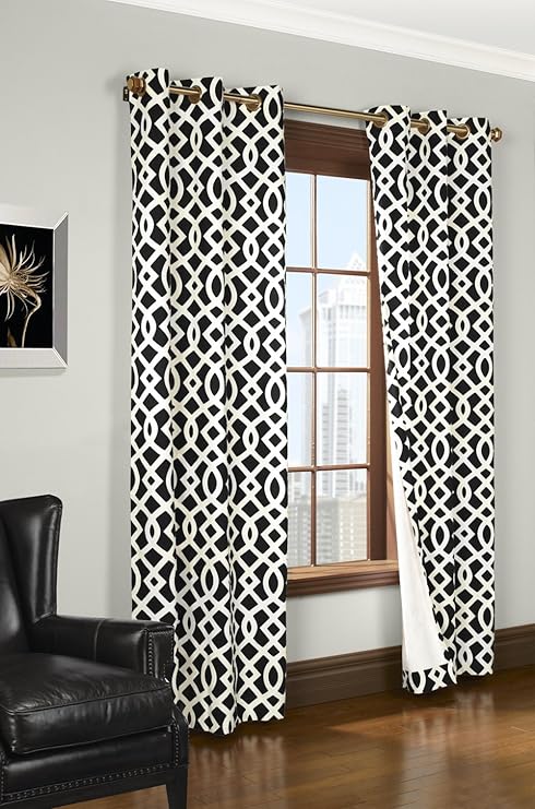 Trellis Thermalogic Black 80 X 95 Grommet Top Curtains Amazon