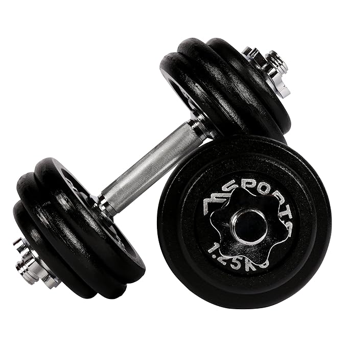 Msports Kurzhantelset Professional aus Gusseisen 30 kg (2 x 15 kg) Hantel