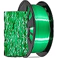 DO3D Silk Green PLA Satin Shiny 3D Printer Filament, 1.75mm Diameter 1kg Spool 2.2lbs for FDM 3D Printers