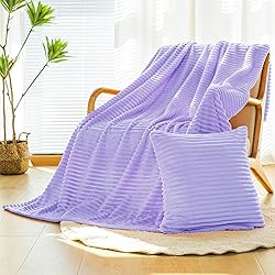 Vessia Flannel Fleece Light Purple Throw