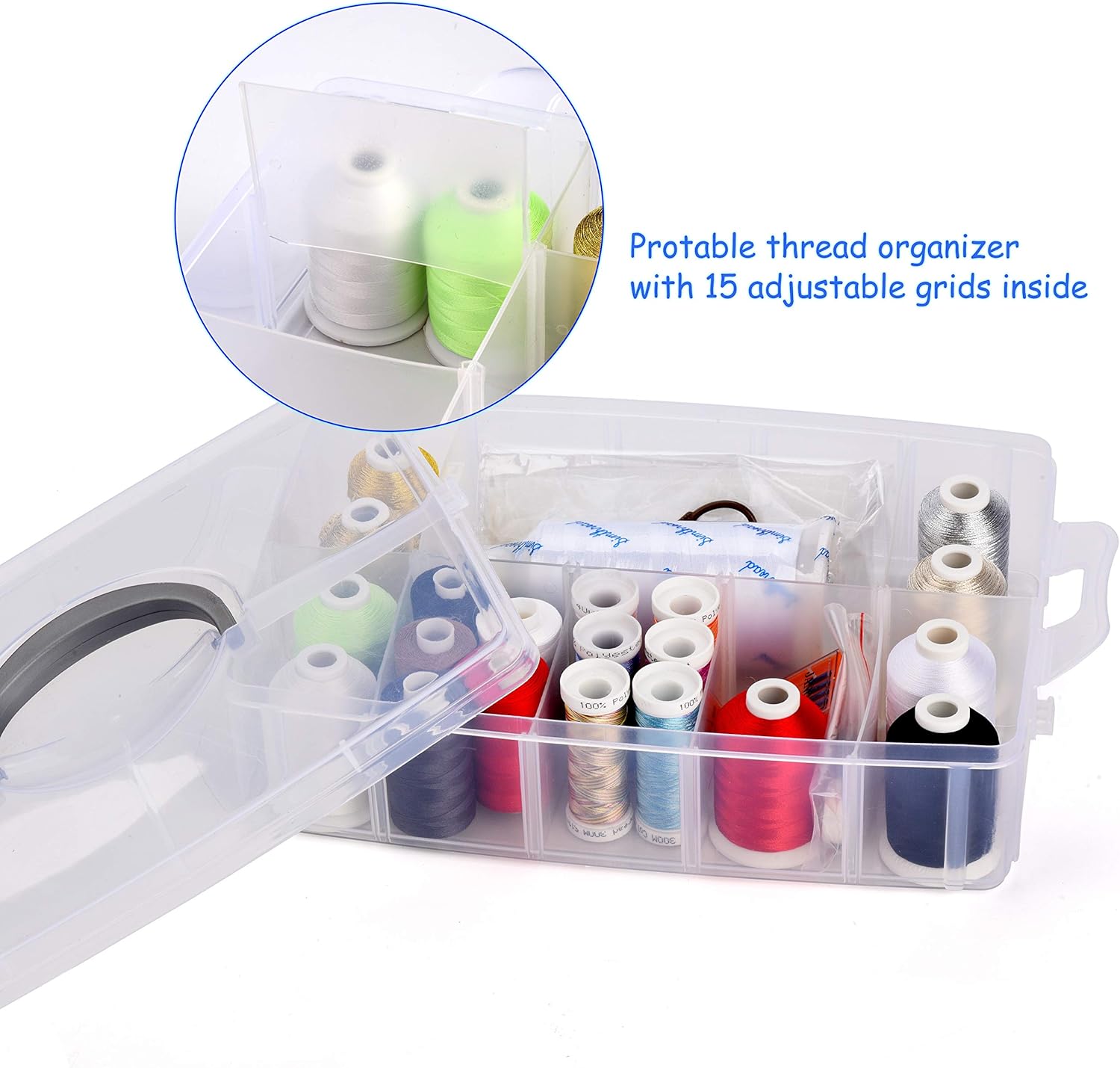 and Scissor Embroidery Needles with Accessories Thread Nets Simthread